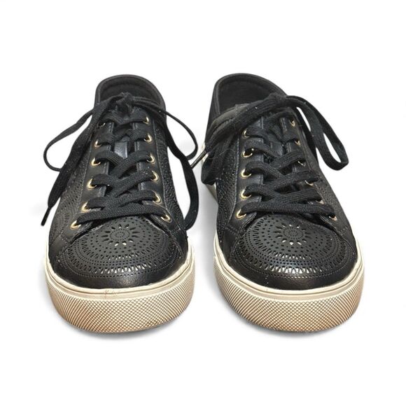 Aldo Stepanie Womens Size 8M Perforated Lace Up Collapsible Heel Black Sneakers - Picture 2 of 12